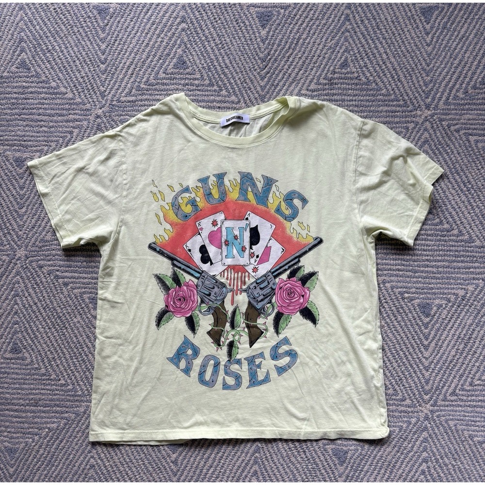 Women's Daydreamer‎ Guns N Roses T-Shirt - Yellow - Large